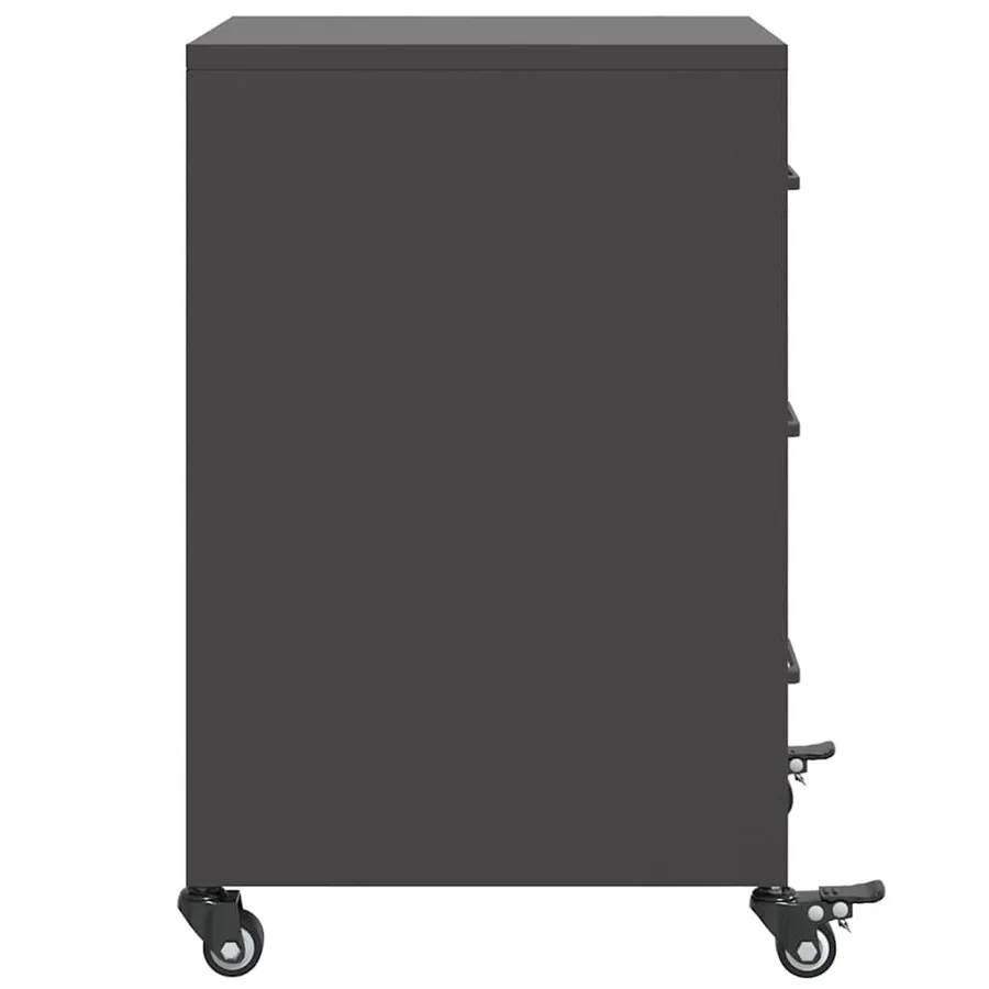 Table de chevet noir 36x39x59 cm acier - 7