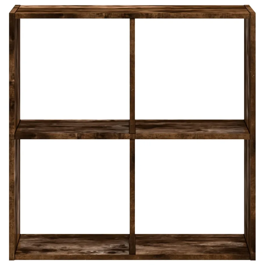 Bibliothèque chêne fumé 68,5x32x68,5 cm bois d'ingénierie - 4