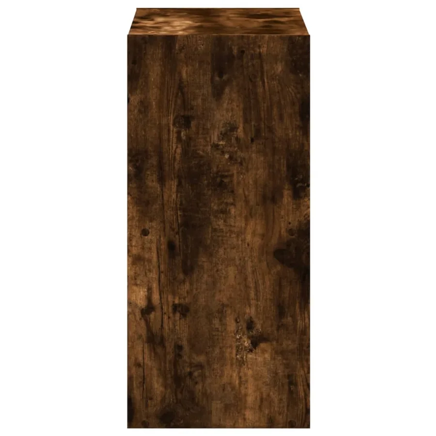 Bibliothèque chêne fumé 68,5x32x68,5 cm bois d'ingénierie - 6