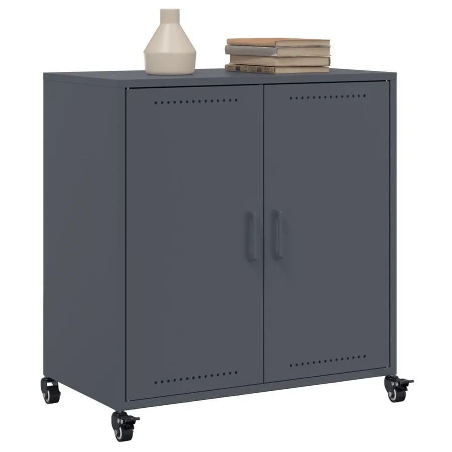 Buffet anthracite 68x39x72 cm acier - 4