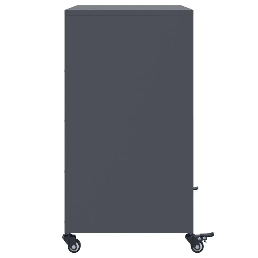 Buffet anthracite 68x39x72 cm acier - 7