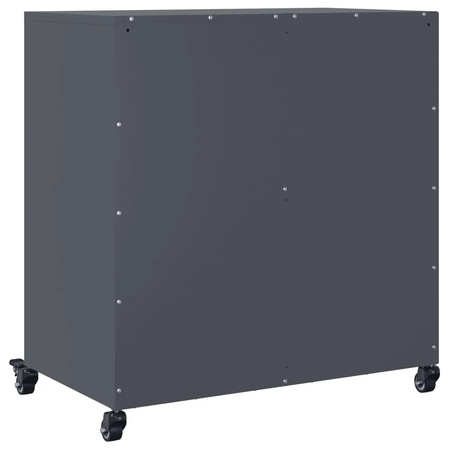Buffet anthracite 68x39x72 cm acier - 8
