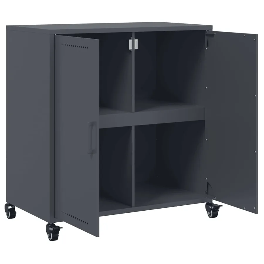 Buffet anthracite 68x39x72 cm acier - 9