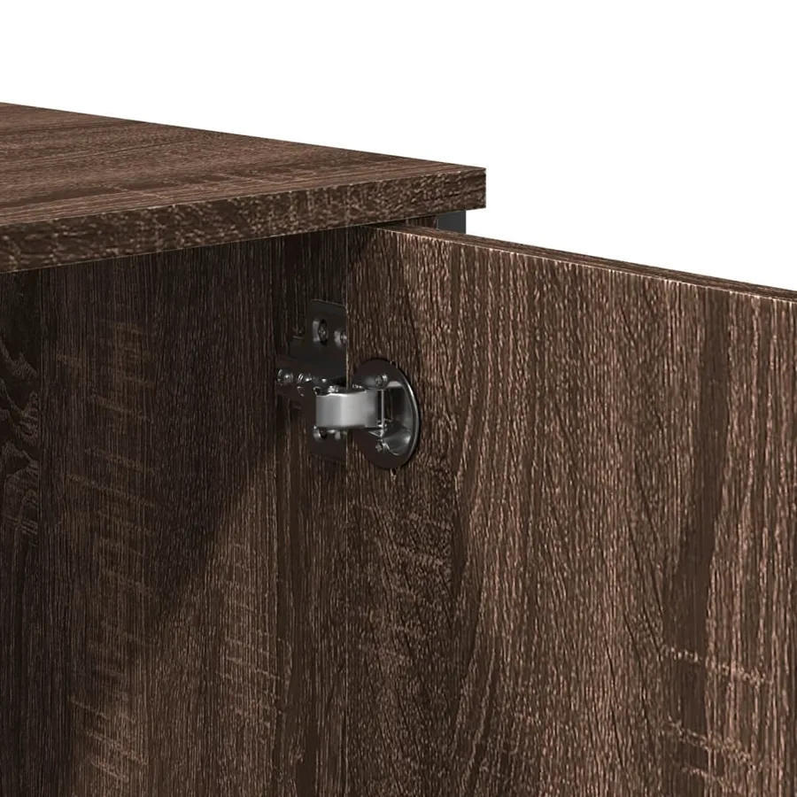 Table console chêne marron 100x35x74,5 cm bois d'ingénierie - 8