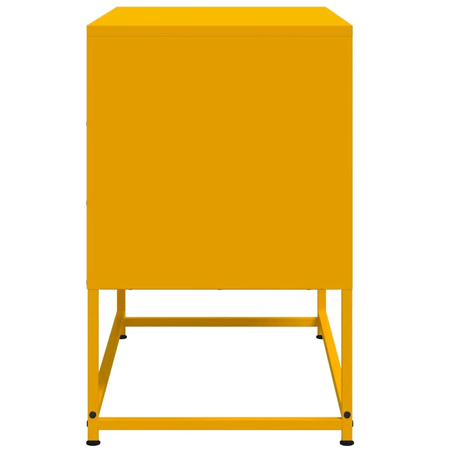 Meuble TV jaune moutarde 68,5x39x60,5 cm acier - 7