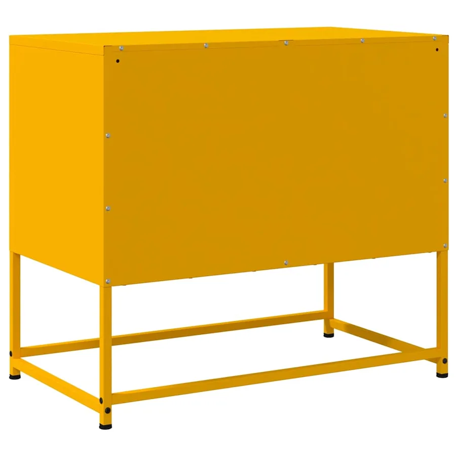 Meuble TV jaune moutarde 68,5x39x60,5 cm acier - 8