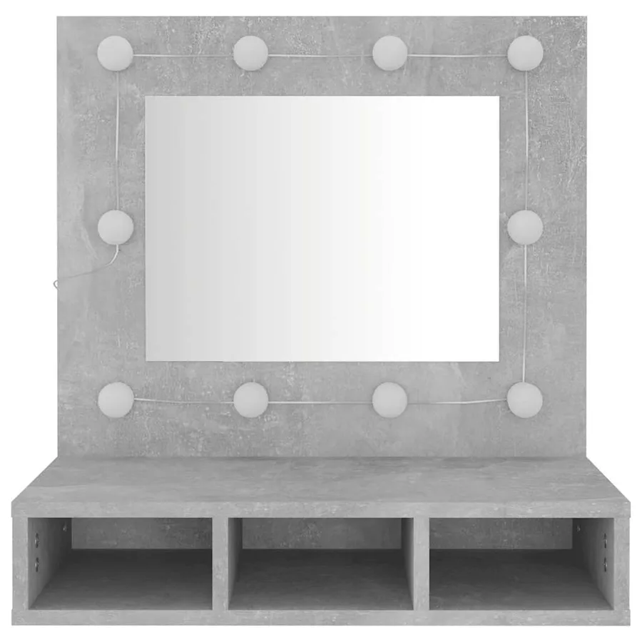 Armoire à miroir avec LED Gris béton 60x31,5x62 cm - 5
