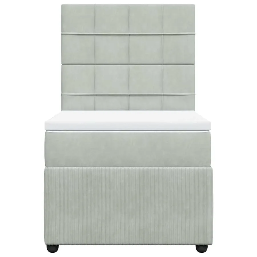 Sommier à lattes de lit et matelas Gris clair 90x190 cm Velours - 6