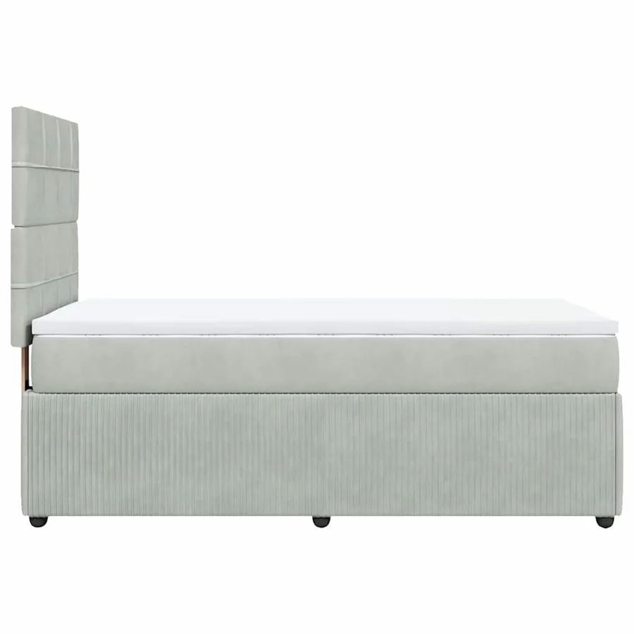 Sommier à lattes de lit et matelas Gris clair 90x190 cm Velours - 7