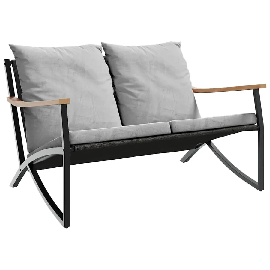 Ensemble de meubles de balcon avec coussins 3 pcs noir acier - 3