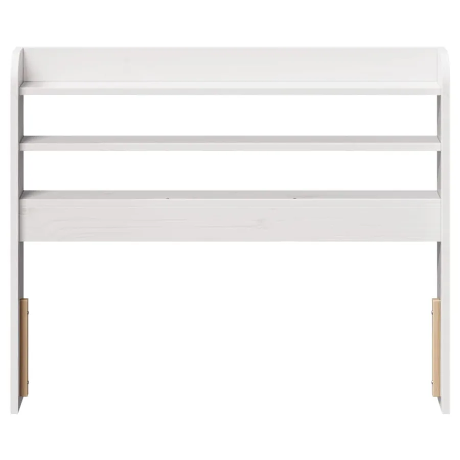 Tête de lit avec étagères blanc 100 cm bois massif de pin - 3