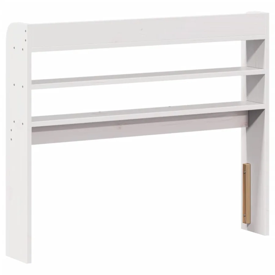 Tête de lit avec étagères blanc 100 cm bois massif de pin - 5