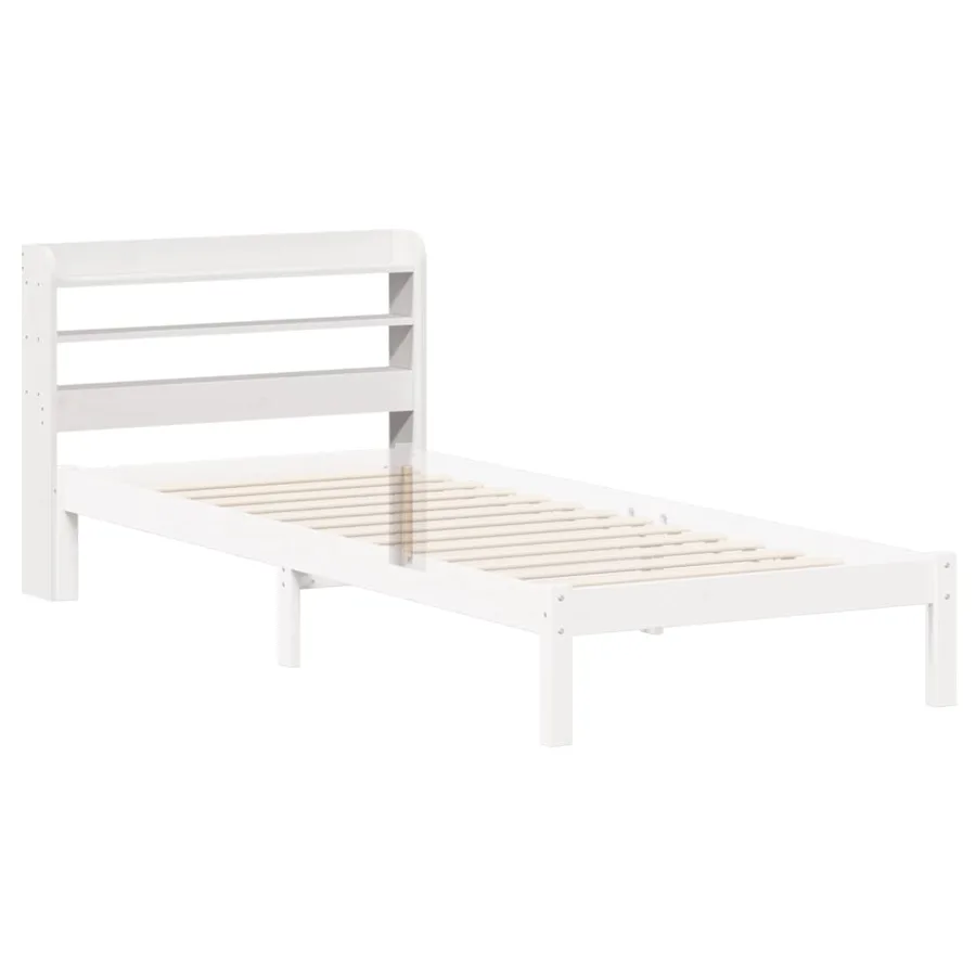 Tête de lit avec étagères blanc 100 cm bois massif de pin - 6