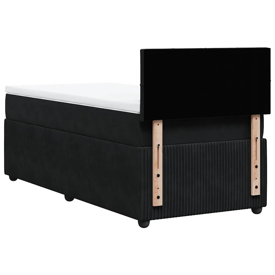 Sommier à lattes de lit avec matelas Noir 100x200 cm Velours - 10