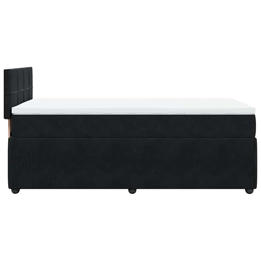 Sommier à lattes de lit avec matelas Noir 100x200 cm Velours - 9