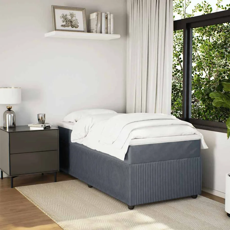 Sommier à lattes de lit avec matelas Gris foncé 100x200 cm - 3