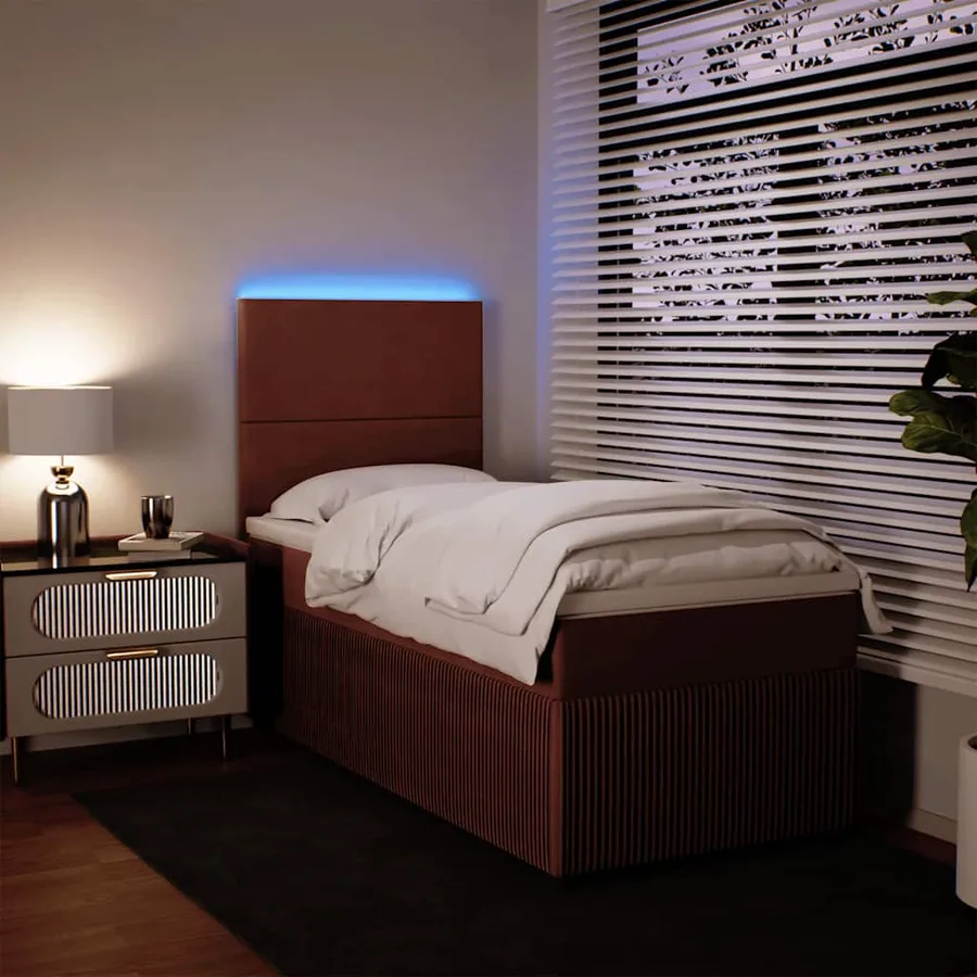 Sommier à lattes de lit avec matelas Rose 100x200 cm Velours - 4
