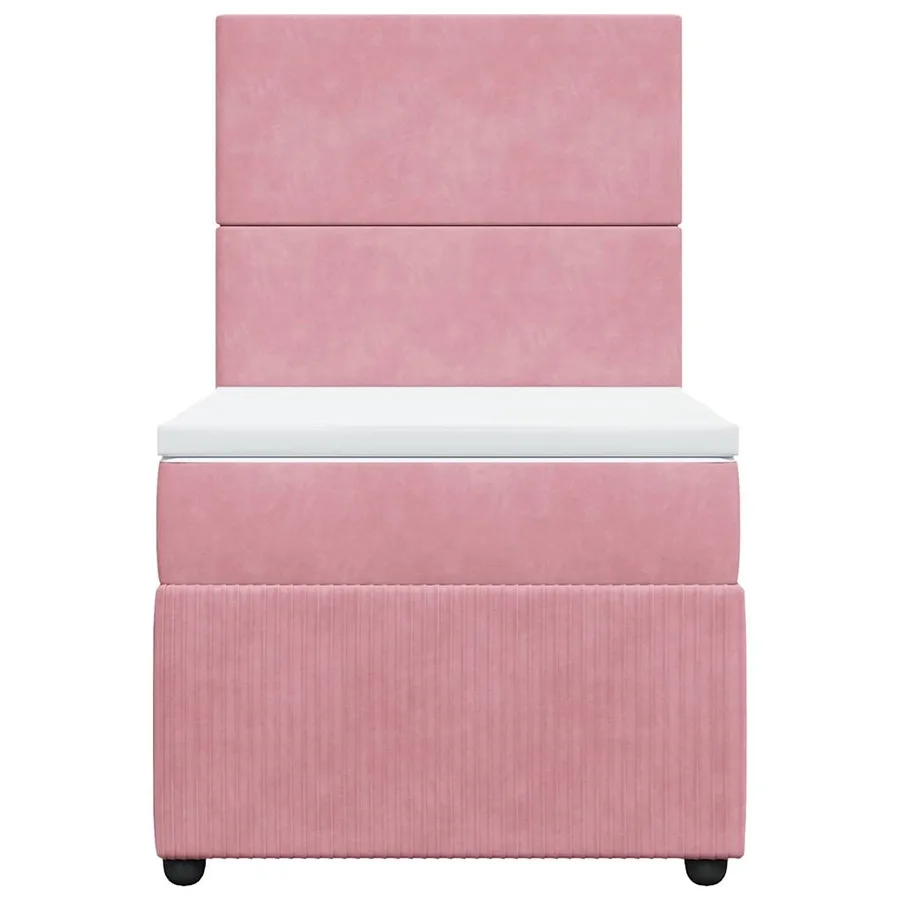 Sommier à lattes de lit avec matelas Rose 100x200 cm Velours - 6