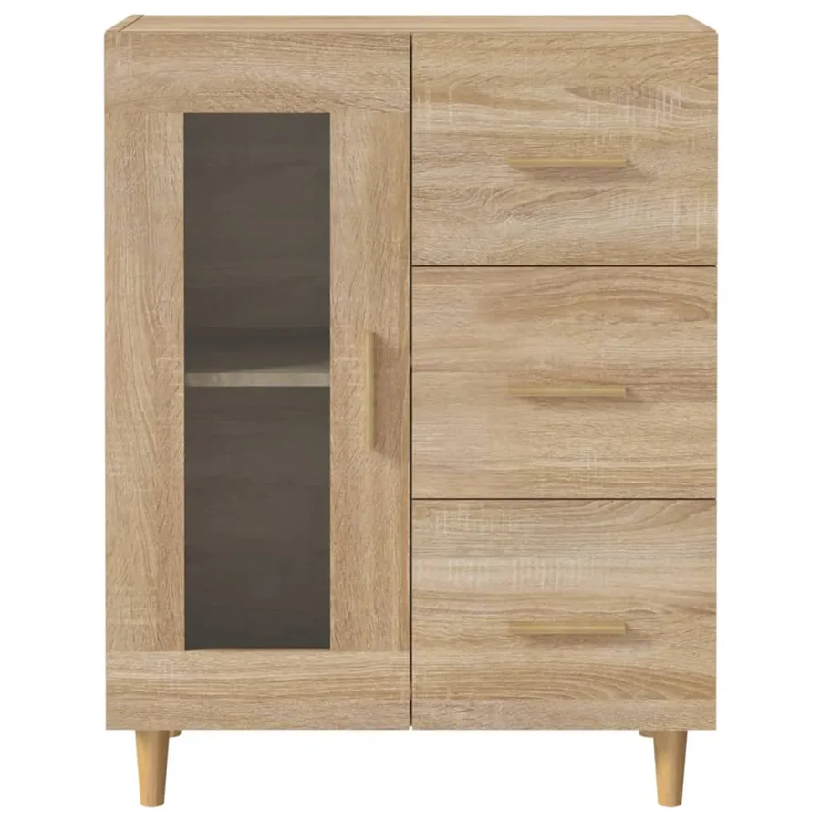 Buffet chêne sonoma 69,5x34x90 cm bois d'ingénierie - 6