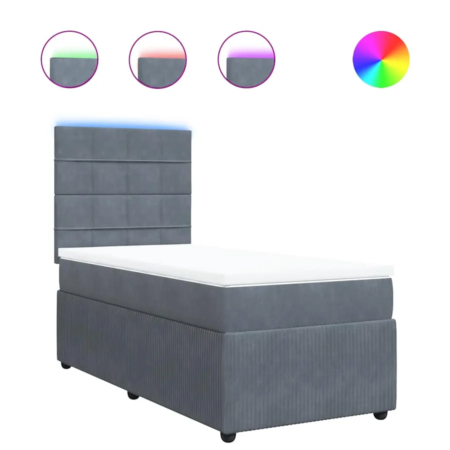 Sommier à lattes de lit avec matelas Gris foncé 100x200 cm - 2