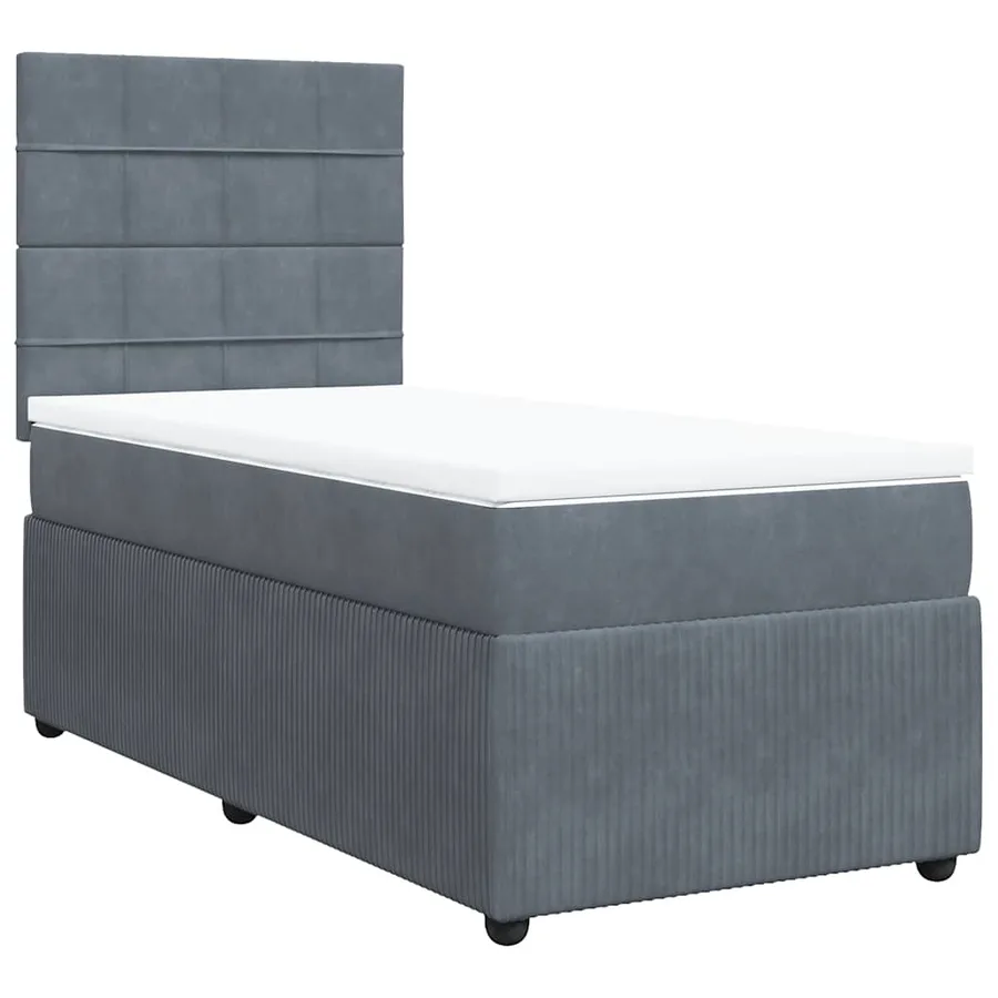 Sommier à lattes de lit avec matelas Gris foncé 100x200 cm - 3