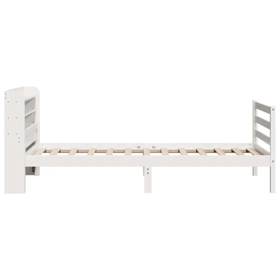 Cadre de lit avec tête de lit sans matelas blanc 100x200 cm - 7