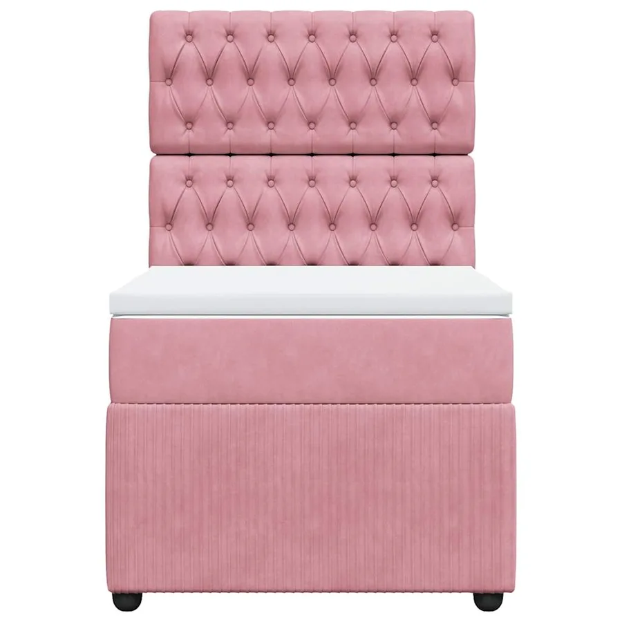 Sommier à lattes de lit avec matelas Rose 100x200 cm Velours - 4