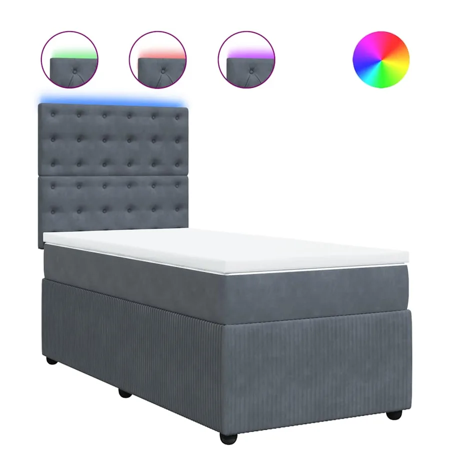 Sommier à lattes de lit avec matelas Gris foncé 100x200 cm - 2