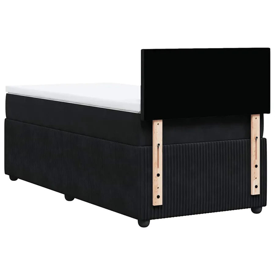 Sommier à lattes de lit avec matelas Noir 100x200 cm Velours - 10