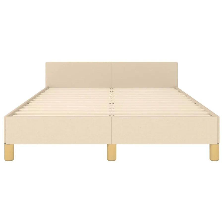 Cadre de lit sans matelas crème 120x200 cm tissu - 6