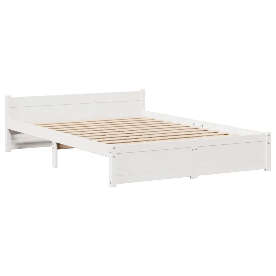 Cadre de lit avec tête de lit sans matelas blanc 160x200 cm - 4