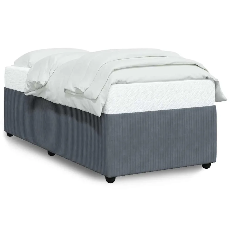 Cadre de lit sans matelas gris foncé 100x200 cm velours - 2