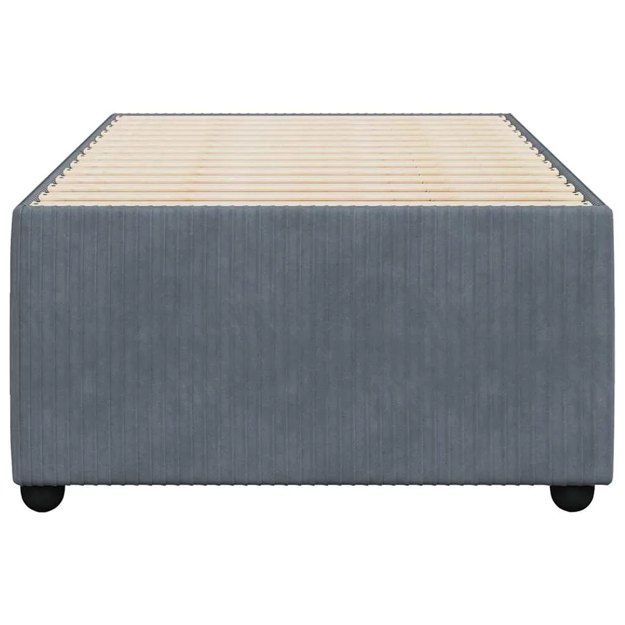 Cadre de lit sans matelas gris foncé 100x200 cm velours - 4
