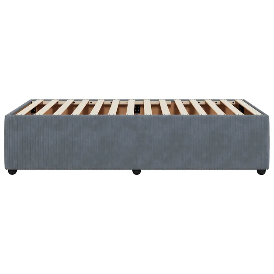 Cadre de lit sans matelas gris foncé 100x200 cm velours - 5