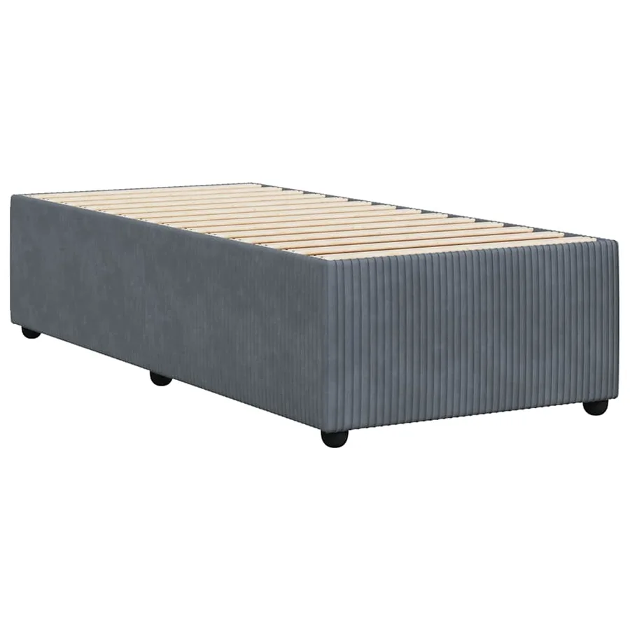 Cadre de lit sans matelas gris foncé 100x200 cm velours - 6