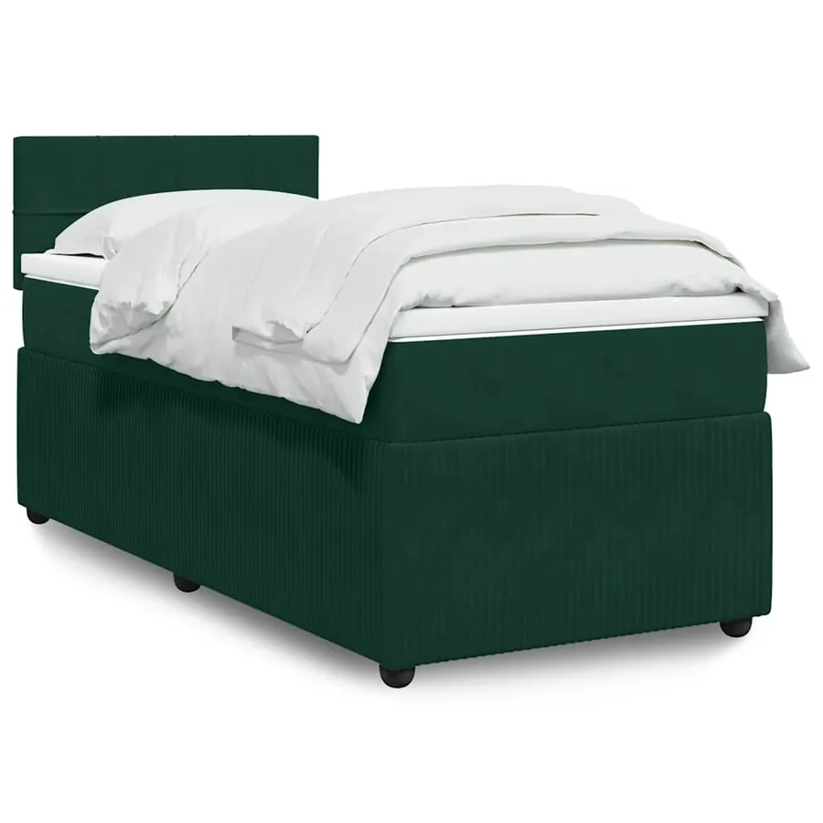 Sommier à lattes de lit avec matelas Vert foncé 100x200 cm