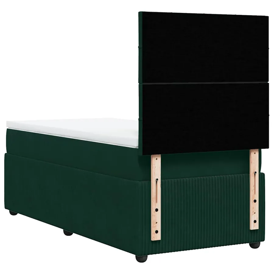 Sommier à lattes de lit avec matelas Vert foncé 100x200 cm - 6