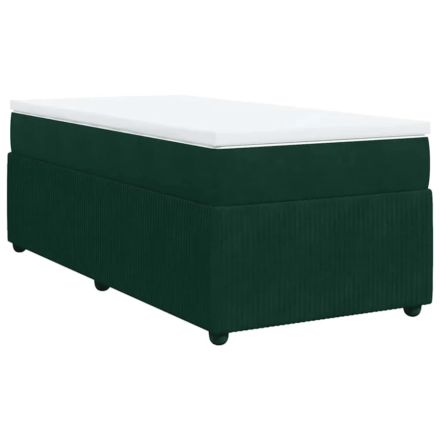 Sommier à lattes de lit avec matelas Vert foncé 100x200 cm - 2