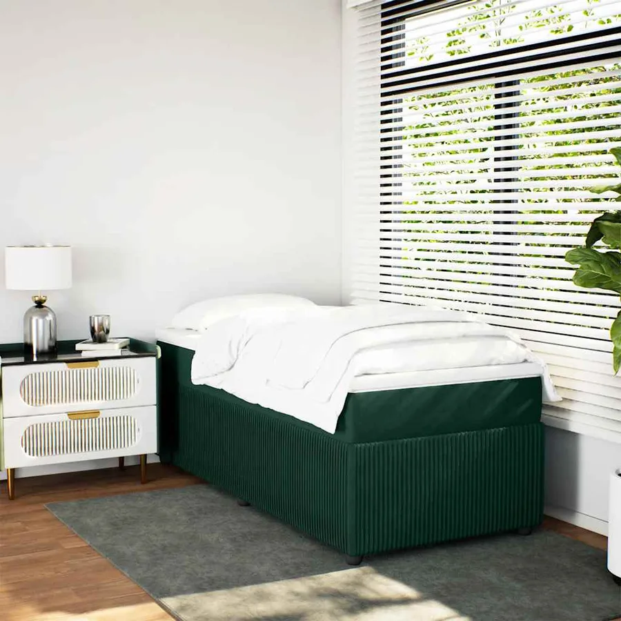 Sommier à lattes de lit avec matelas Vert foncé 100x200 cm - 3