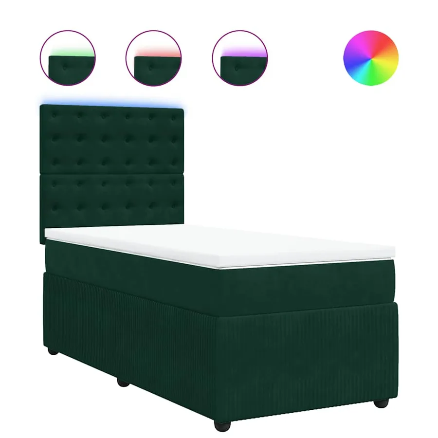 Sommier à lattes de lit avec matelas Vert foncé 100x200 cm - 2