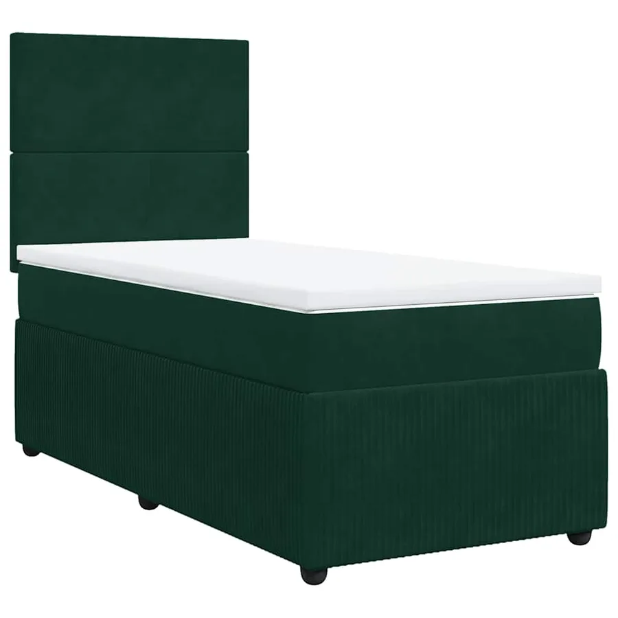Sommier à lattes de lit avec matelas Vert foncé 100x200 cm - 2