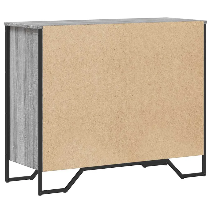 Commode sonoma gris 91x35,5x74,5 cm bois d'ingénierie - 6