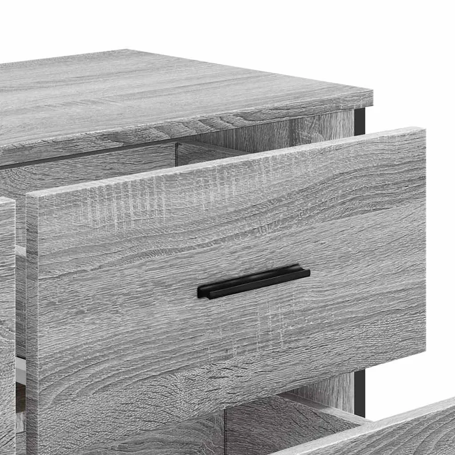 Commode sonoma gris 91x35,5x74,5 cm bois d'ingénierie - 8