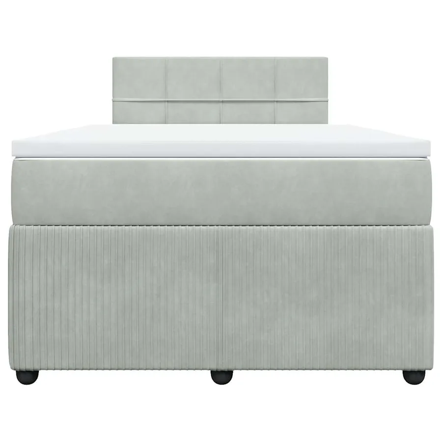 Sommier à lattes de lit et matelas gris clair 120x190cm velours - 6
