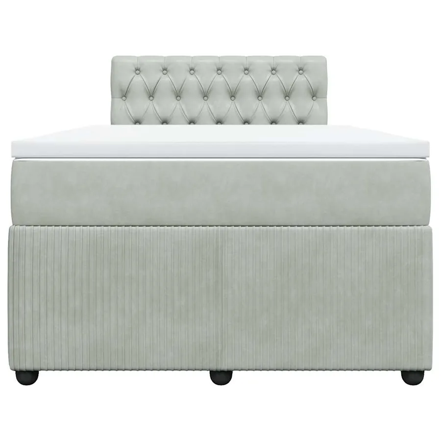 Sommier à lattes de lit et matelas gris clair 120x190cm velours - 6