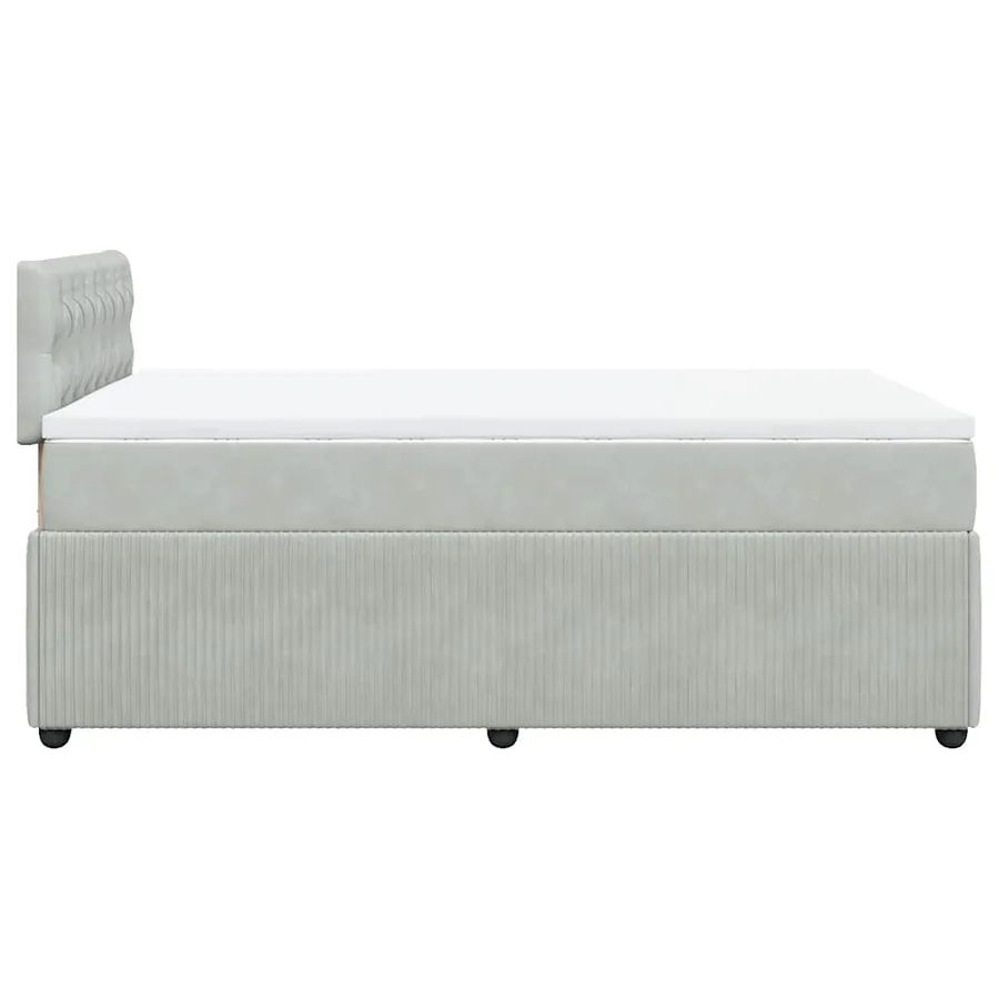 Sommier à lattes de lit et matelas gris clair 120x190cm velours - 7