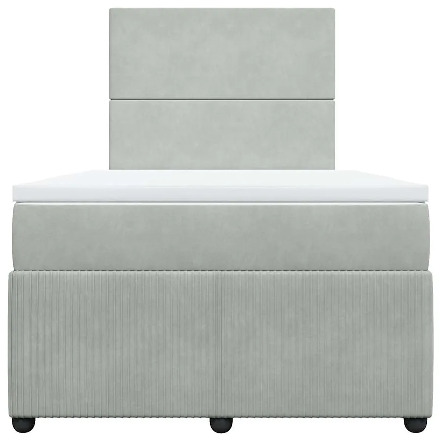 Sommier à lattes de lit et matelas gris clair 120x190cm velours - 6