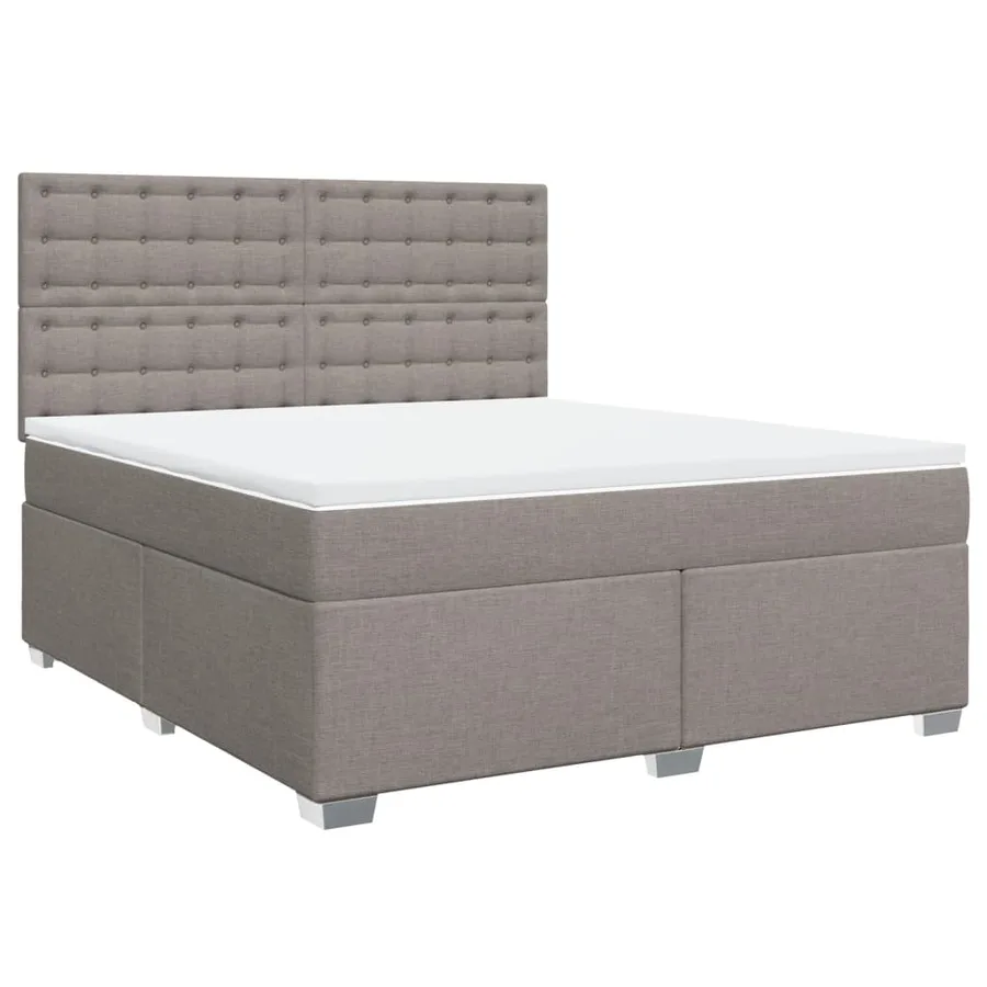 Sommier à lattes de lit avec matelas Taupe 180x200 cm Tissu - 3