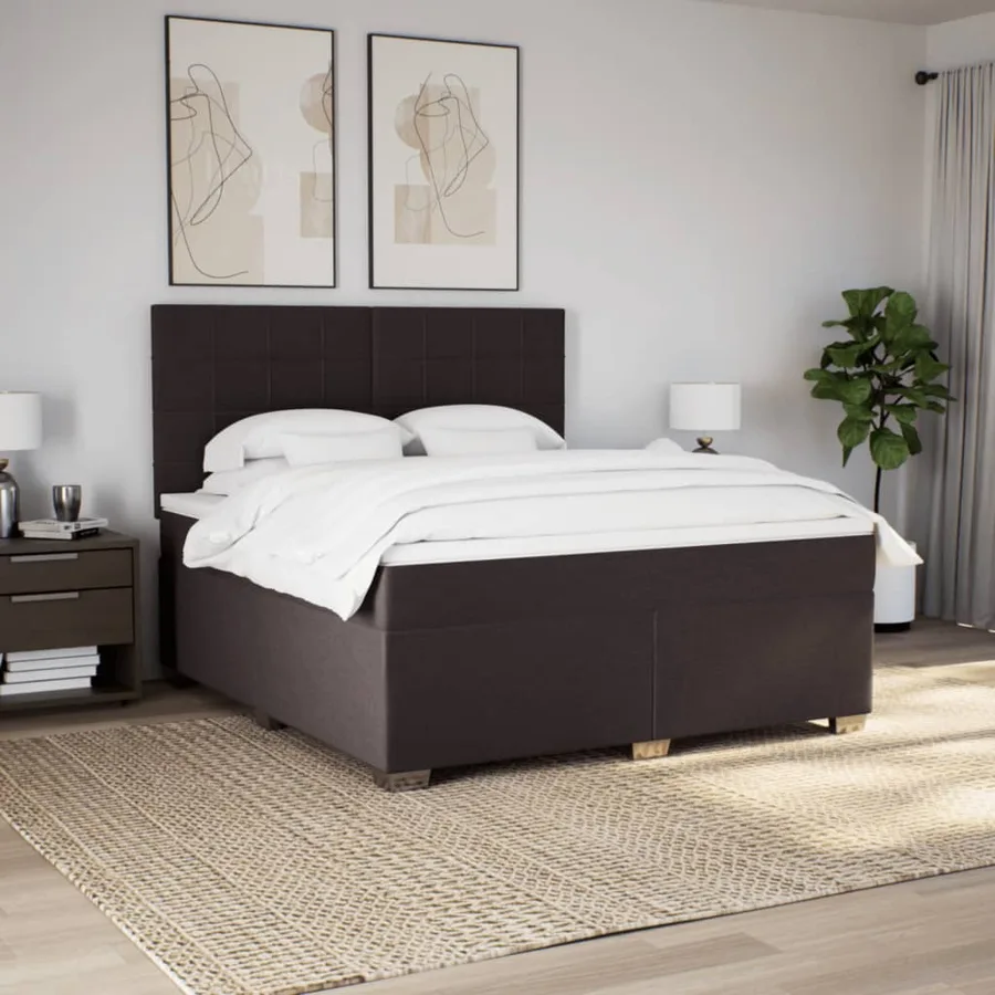 Sommier à lattes de lit avec matelas Marron foncé 180x200 cm - 4