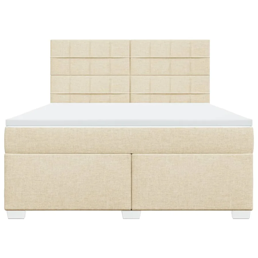 Sommier à lattes de lit avec matelas Crème 180x200 cm Tissu - 6